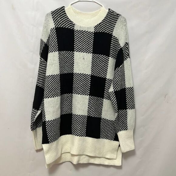 NWT ABERCROMBIE & FITCH CHECKERED‎ SWEATER SIZE M - Picture 1 of 7